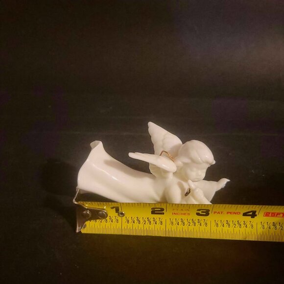 Angel With Horn Ornament Glossy White Porcelain. Made In Japan - Picture 8 of 8